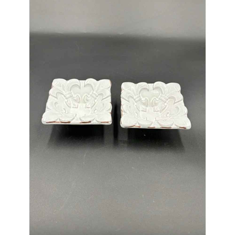 Mud Pie Ceramic Square Decorative Bowl Trinket Snack Dish 4